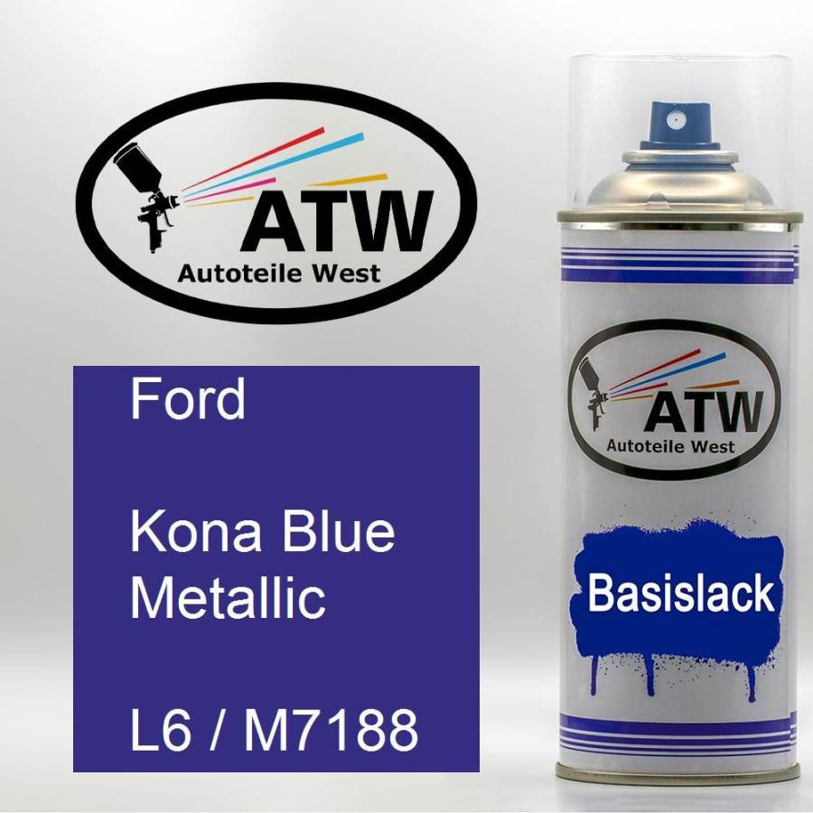 Ford, Kona Blue Metallic, L6 / M7188: 400ml Sprühdose, von ATW Autoteile West.